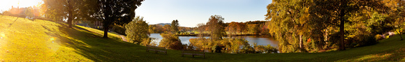 A fall panorama of Paradise Pond
